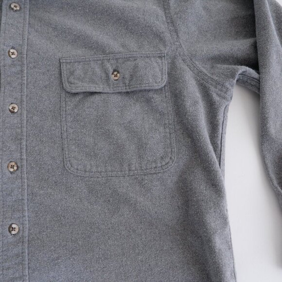 Vintage Gander Mountain Heavyweight Thick Cotton Outdoor Gray Button Up Shirt L - Picture 7 of 10